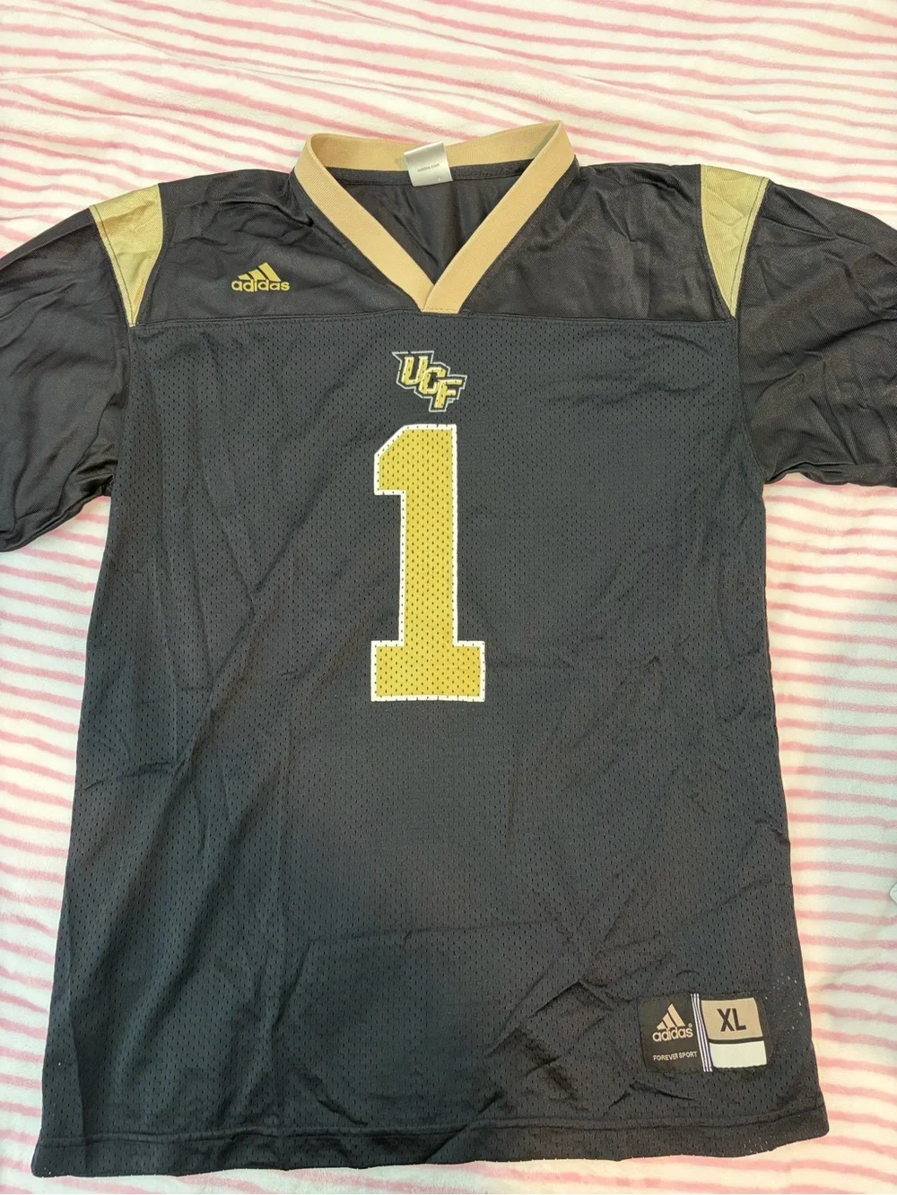 adidas UCF Black and Gold Football Jersey #1